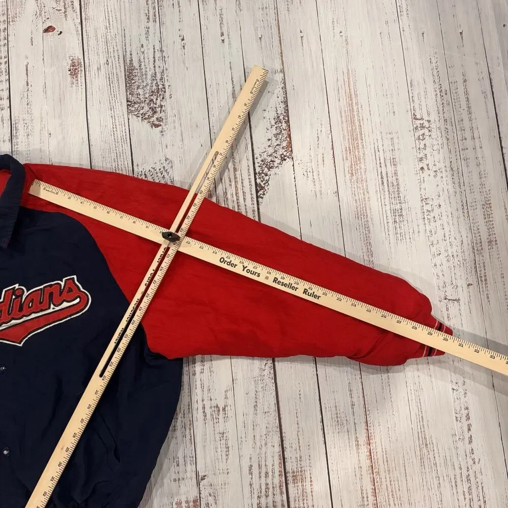 Starter Diamond Cleveland Indians Jacket Mens L MLB Bomber GUC